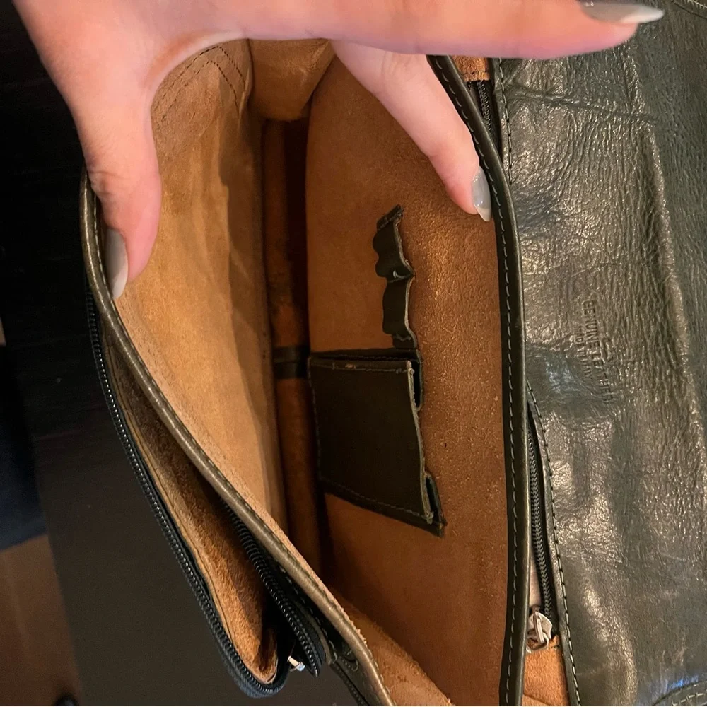 Italian Leather Green Bag From Venice Italy Crossbody